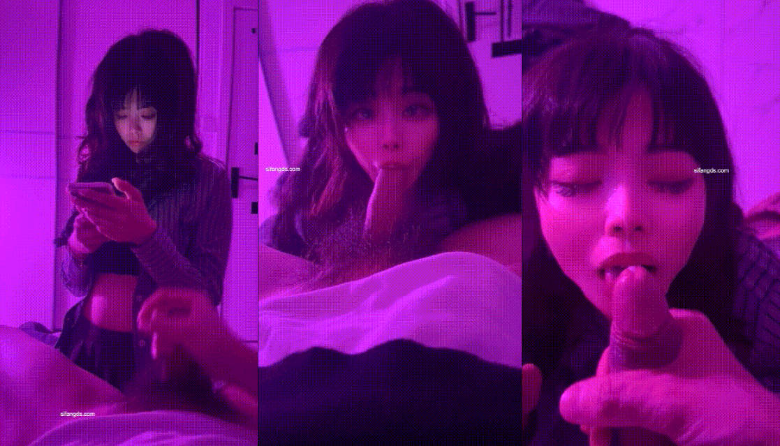 极品嫩妹舞啪福利姬【贝璃珞】最新露脸作品，紫色包臀裙顶逼裸舞，口吹颜射(2V)